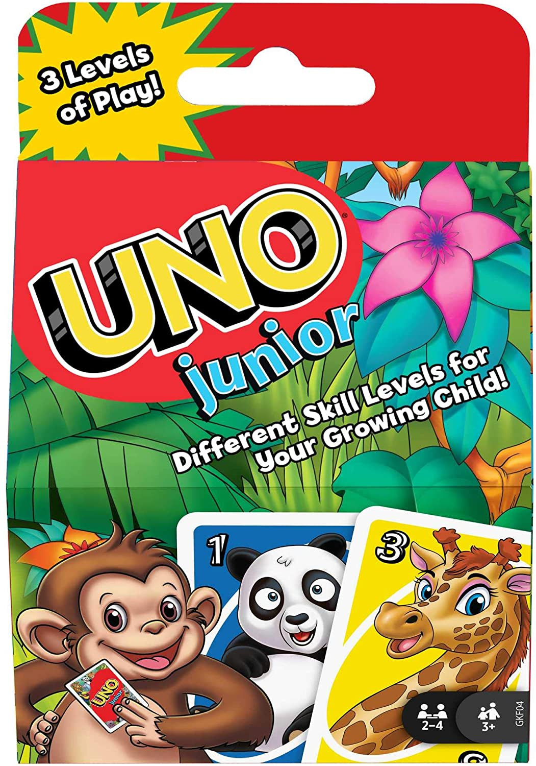 UNO Junior, Gioco di Carte con 45 Carte, Giocattolo per Bambini 3+Anni,  GKF04