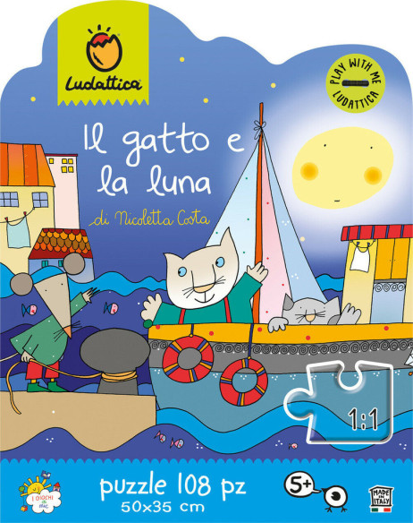 WONDER PUZZLE 108 pcs Il gatto e la luna