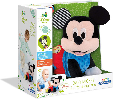 Clementoni- Disney Baby Mickey-Gattona con Me, Multicolore, 17237