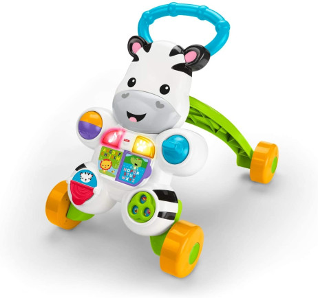 Fisher Price DLD91Zebra Primi Passi Spingibile, Giocattolo con musica e suoni, per Bambini di 6 + Mesi, Multicolore