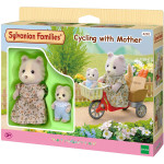 4281 SYL MAMMA CANE + BEBE' IN BICICLETTA