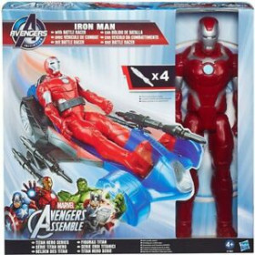 marvel 30 cm ironman con veicolo