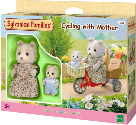 4281 SYL MAMMA CANE + BEBE' IN BICICLETTA